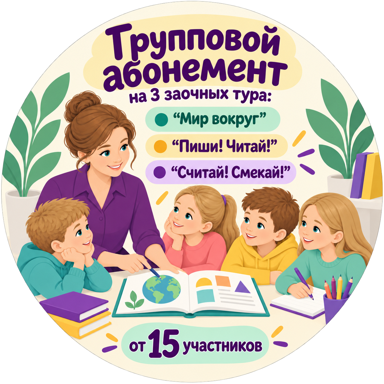 Групповой абонемент от 15 человек